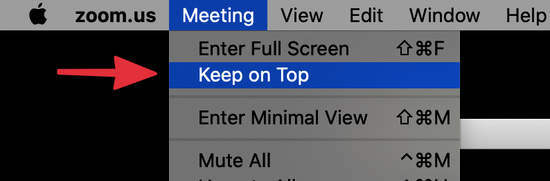 Keep on top menu